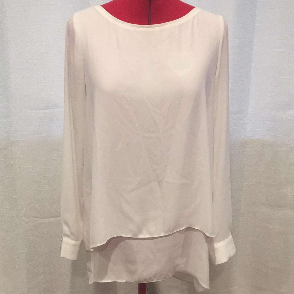 White House Black Market sheer white top